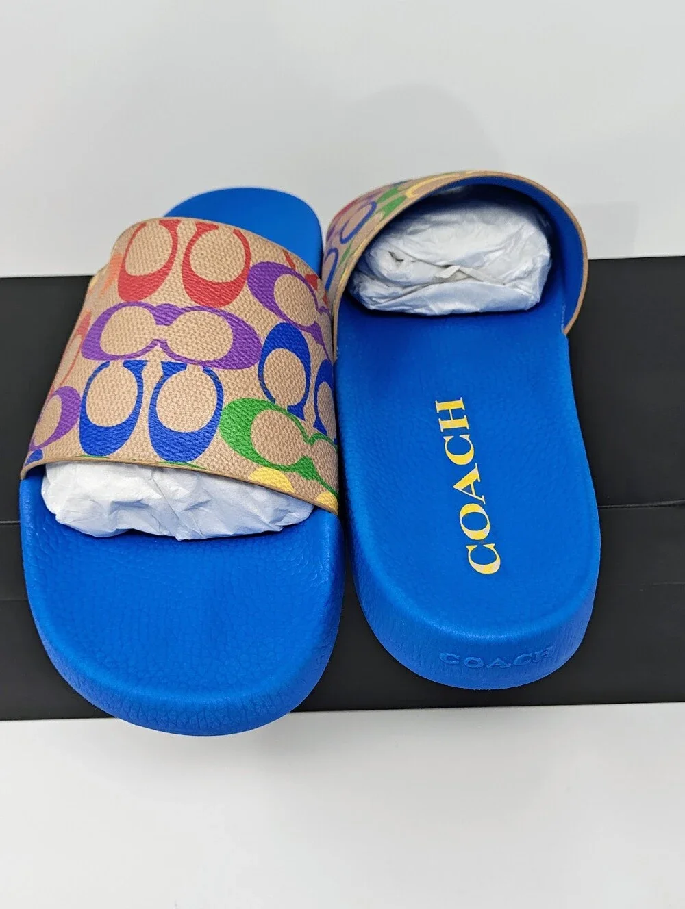 Coach Signature Pride Slides. Men's Size 10. New In Box